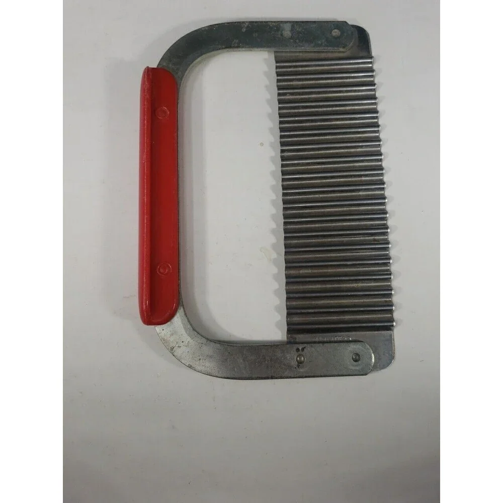 Vintage Huot Serrater Meat Tenderizer Red Plastic Handle Stainless Steel USA MCM